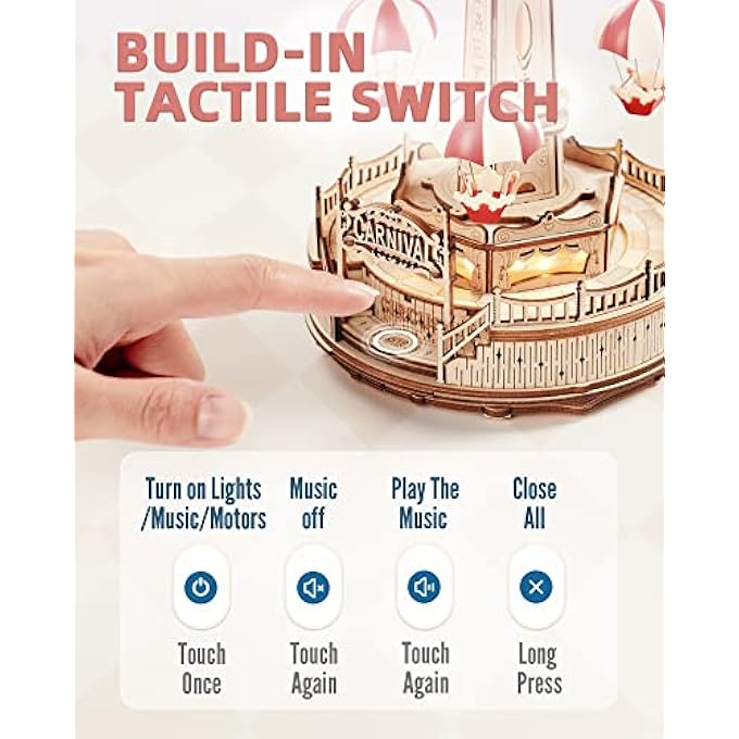 3D WOODEN PUZZLES FOR ADULTS-LED WOODEN MUSIC BOX KITS-WOOD MODEL KITS TO BUILD-3D PUZZLES FOR TEENS AND ADULTS-CHRISTMAS TOY GIFTS - Image 3